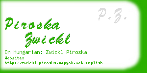 piroska zwickl business card